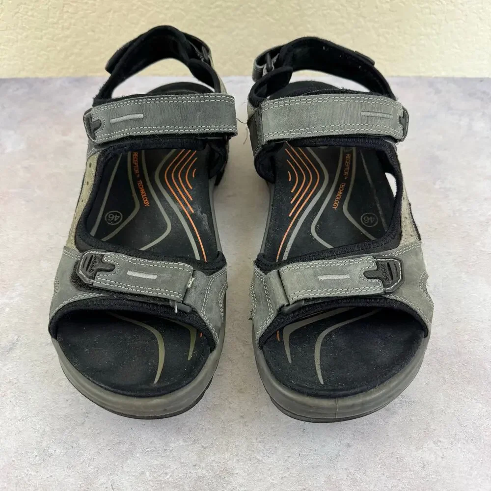 ECCO Offroad Yucatan Nubuck Walking Hiking Sandals Beige Size EU 46 Mens US 12